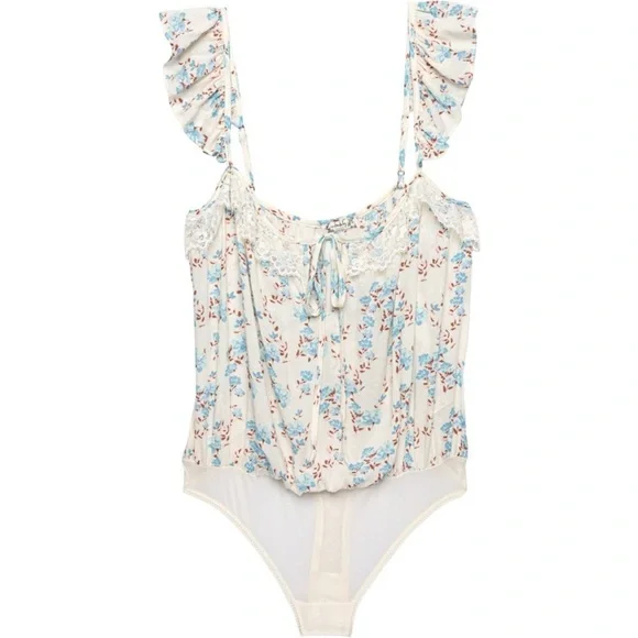 NEW🔥Free People Take It Away Bodysuit - Sleeveless Ivory Combo $68 - Picture 4 of 9